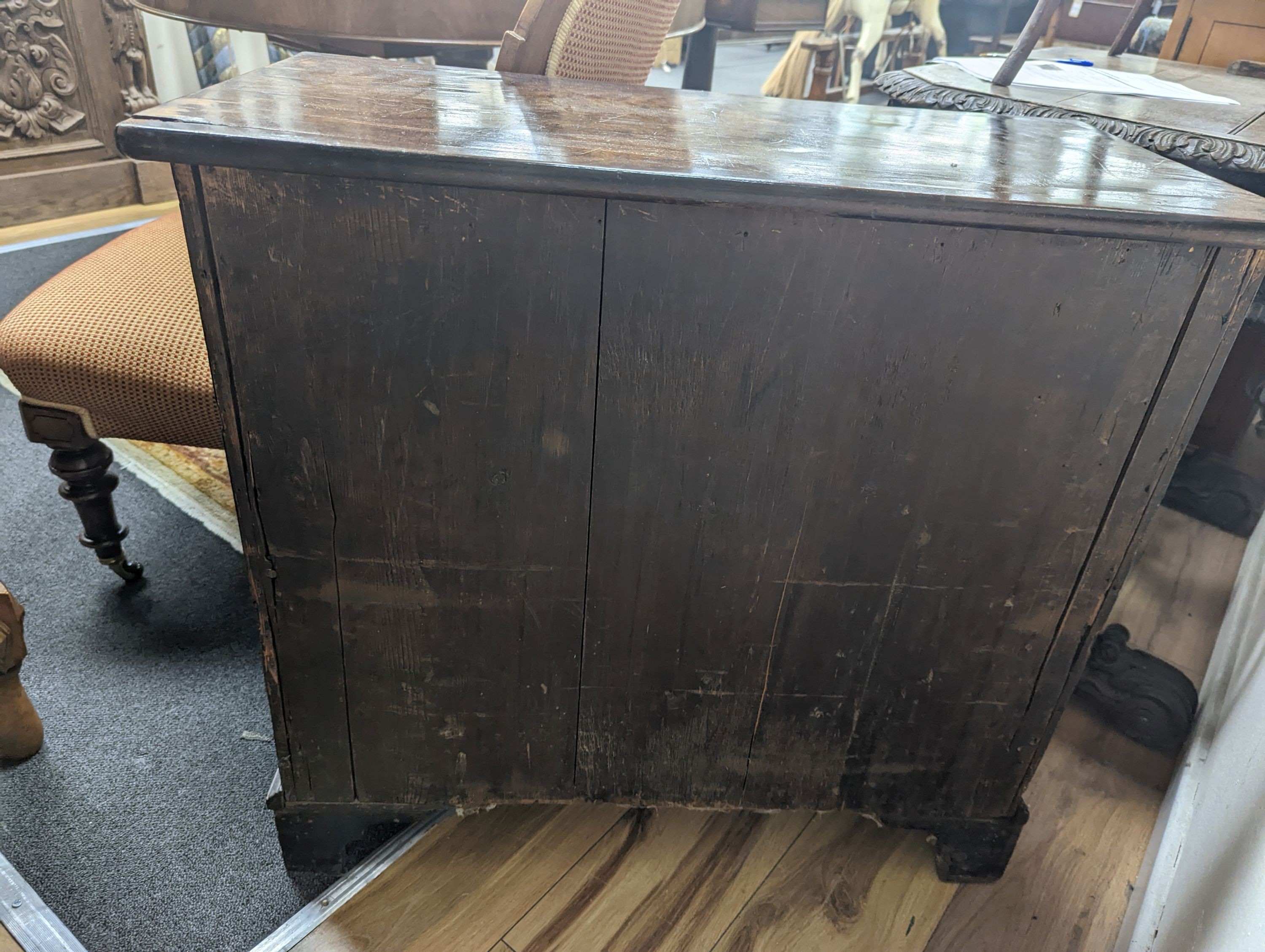 A small 18th century mahogany chest, (formerly a bachelor's chest) width 75cm, depth 37cm, height 71cm